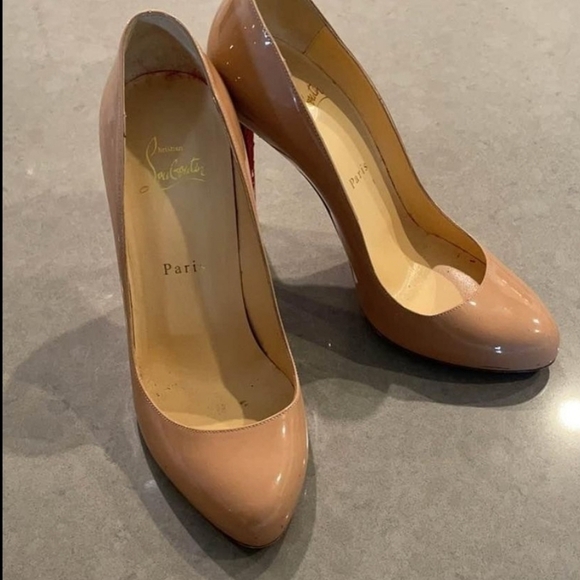 Christian Louboutin Nude Red Bottom Heels - Picture 2 of 11